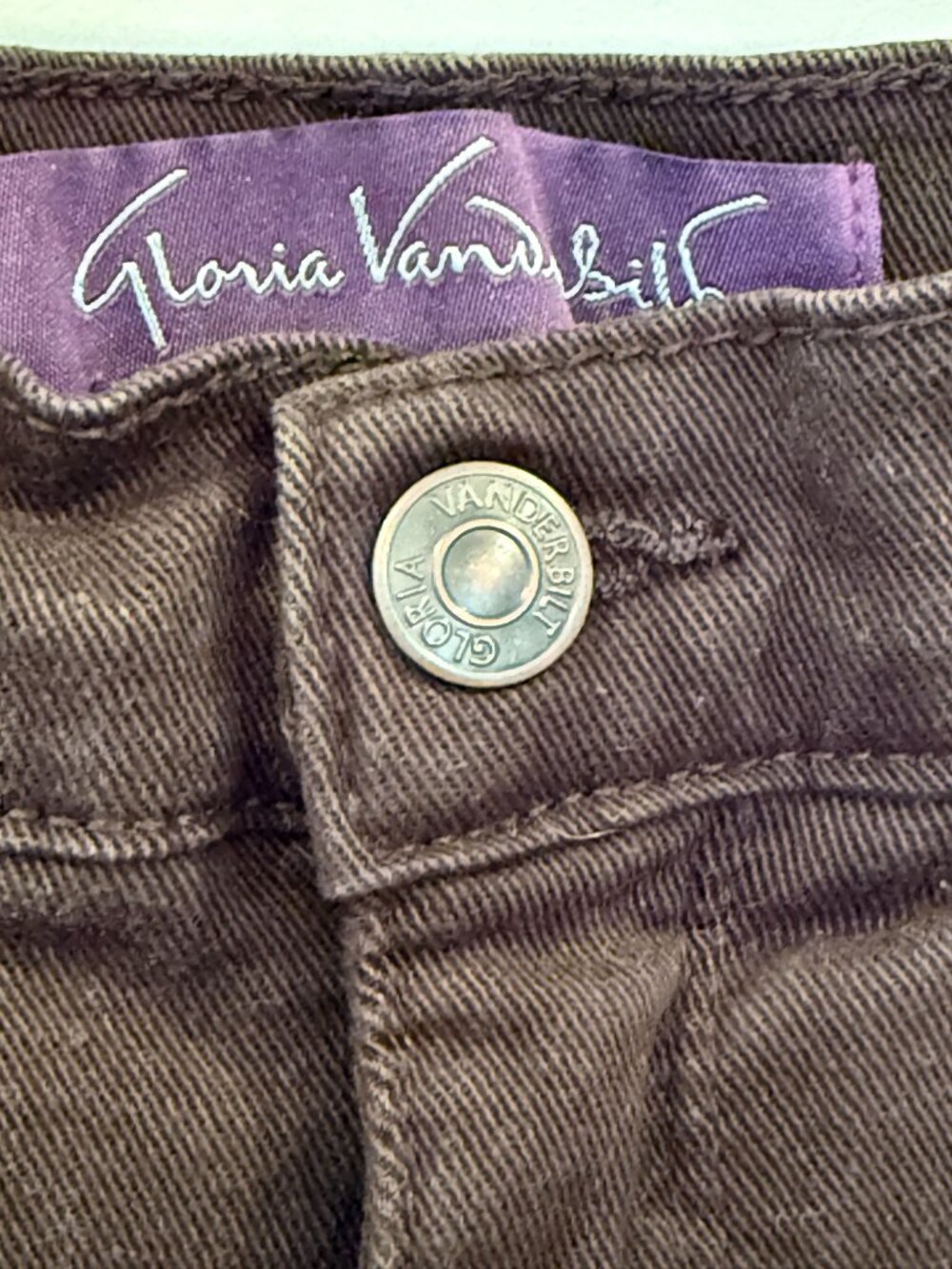 Dark Brown Denim Jeans Gloria Vanderbilt Amanda Size 18 - Picture 4 of 8